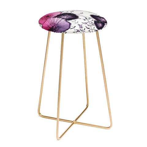 Monika Strigel Mystic Garden Pink Counter Stool