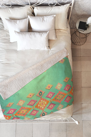 Monika Strigel Navajo Sunshine Fleece Throw Blanket