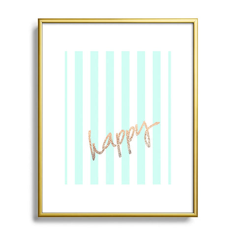 Monika Strigel Pretty Happy Mint Metal Framed Art Print