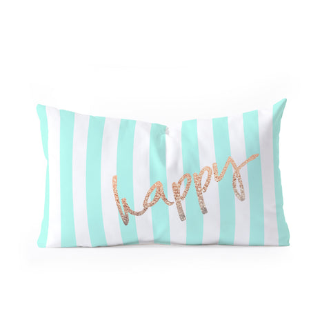 Monika Strigel Pretty Happy Mint Oblong Throw Pillow