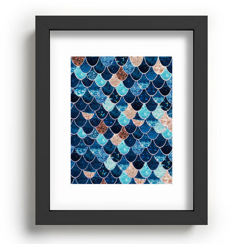 Monika Strigel REALLY MERMAID BLUE AND GOLD Recessed Framing Rectangle