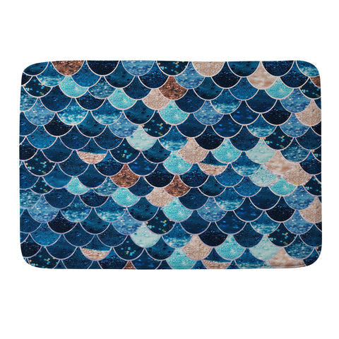 Monika Strigel REALLY MERMAID BLUE AND GOLD Memory Foam Bath Mat