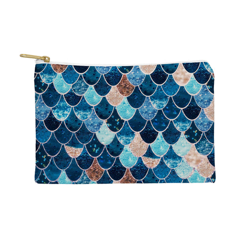 Monika Strigel REALLY MERMAID BLUE AND GOLD Pouch
