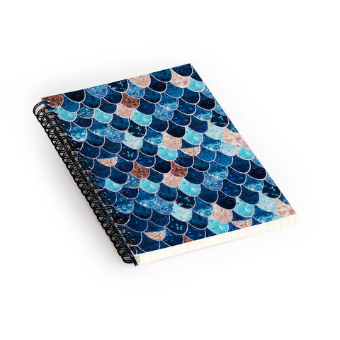 Monika Strigel REALLY MERMAID BLUE AND GOLD Spiral Notebook