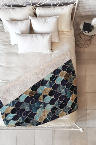 Monika Strigel REALLY MERMAID MYSTIC BLUE Fleece Throw Blanket