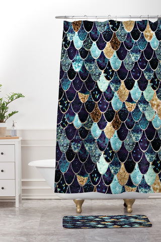 Monika Strigel REALLY MERMAID MYSTIC BLUE Shower Curtain And Mat