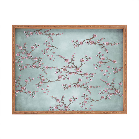 Monika Strigel SAKURA LOVE GRUNGE GREY Rectangular Tray
