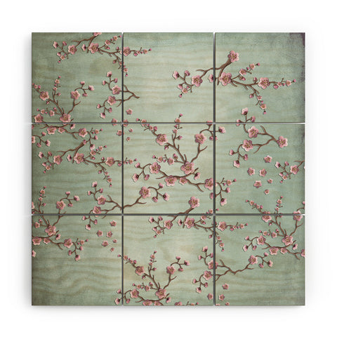 Monika Strigel SAKURA LOVE GRUNGE GREY Wood Wall Mural
