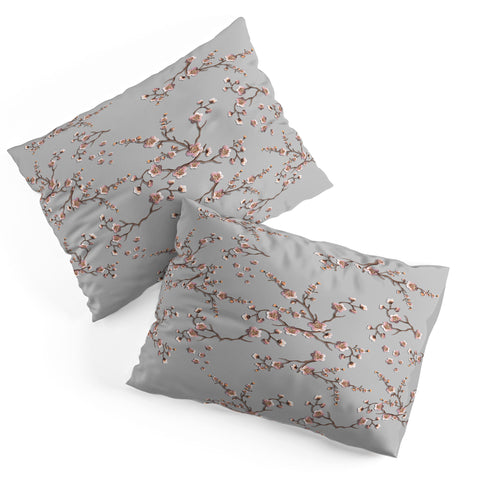Monika Strigel SAKURA LOVE PEACH AND GREY Pillow Shams