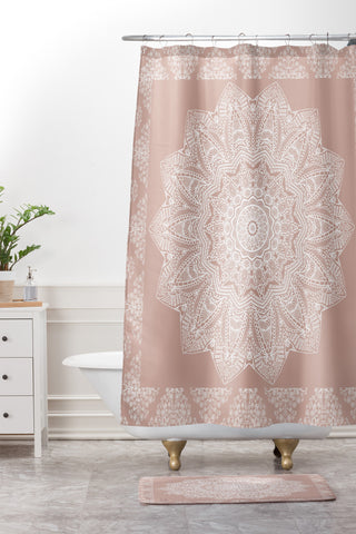 Monika Strigel SERENDIPITY BLUSH Shower Curtain And Mat