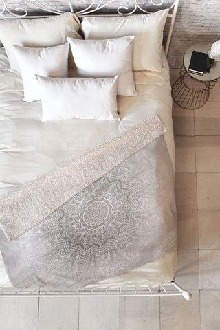 Monika Strigel SERENDIPITY LIGHT GREY Fleece Throw Blanket