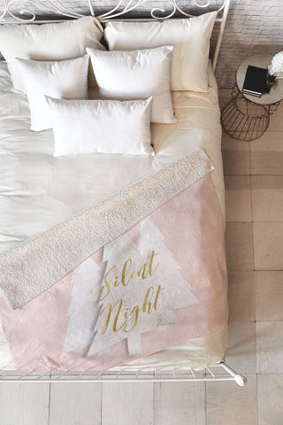 Monika Strigel SILENT NIGHT ROSE Fleece Throw Blanket