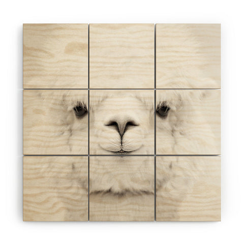 Monika Strigel SMILING ALPACA by MS Wood Wall Mural