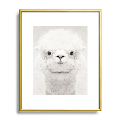 Monika Strigel SMILING ALPACA Metal Framed Art Print