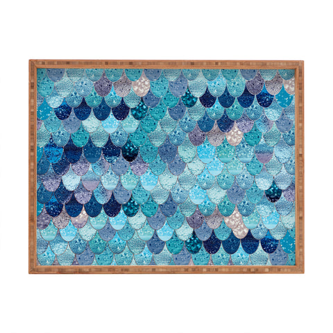 Monika Strigel SUMMER MERMAID BLUE AND TEAL Rectangular Tray