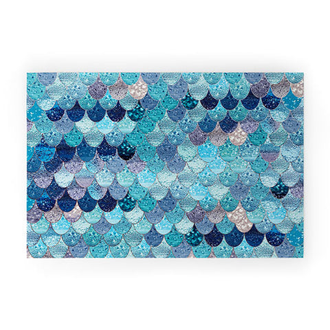 Monika Strigel SUMMER MERMAID BLUE AND TEAL Welcome Mat