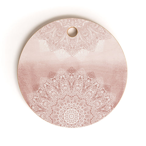 Monika Strigel THERE GOES THE FEAR ROSE BLUSH Cutting Board Round