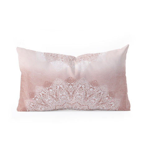 Monika Strigel THERE GOES THE FEAR ROSE BLUSH Oblong Throw Pillow