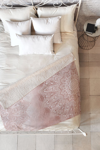 Monika Strigel THERE GOES THE FEAR ROSE BLUSH Fleece Throw Blanket