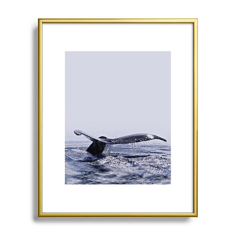 Monika Strigel WHALE SONG THE DEEP DIVE BLUE Metal Framed Art Print