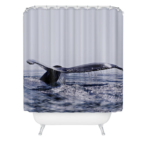 Monika Strigel WHALE SONG THE DEEP DIVE BLUE Shower Curtain