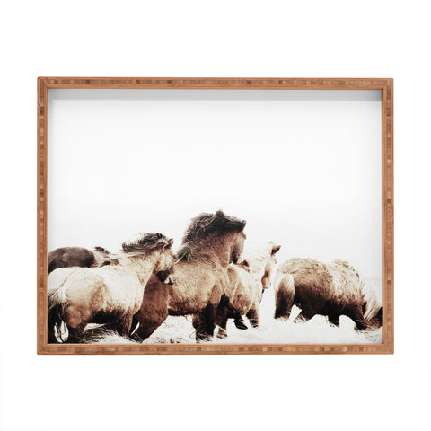 Monika Strigel WILD AND FREE 2 HORSES OF ICE Rectangular Tray