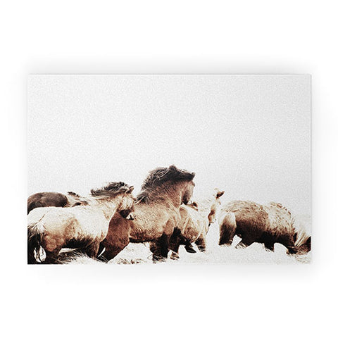 Monika Strigel WILD AND FREE 2 HORSES OF ICE Welcome Mat