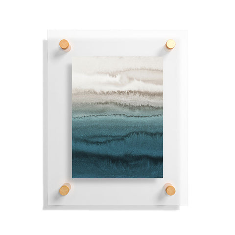 Monika Strigel WITHIN THE TIDES CRASHING WAVES TEAL Floating Acrylic Print