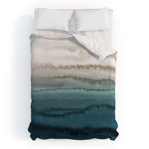 Monika Strigel WITHIN THE TIDES CRASHING WAVES TEAL Duvet Cover