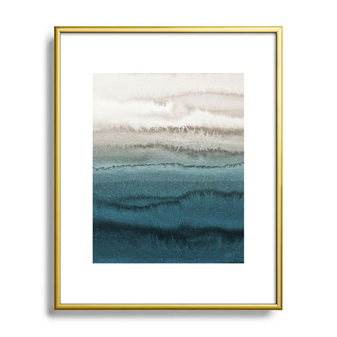 Monika Strigel WITHIN THE TIDES CRASHING WAVES TEAL Metal Framed Art Print