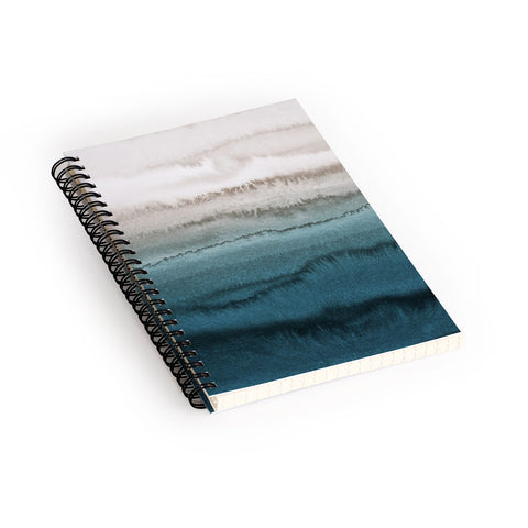 Monika Strigel WITHIN THE TIDES CRASHING WAVES TEAL Spiral Notebook