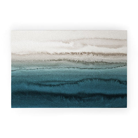 Monika Strigel WITHIN THE TIDES CRASHING WAVES TEAL Welcome Mat