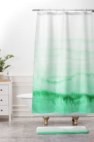 Monika Strigel WITHIN THE TIDES PISTACHIO Shower Curtain And Mat