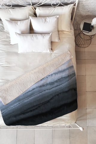 Monika Strigel WITHIN THE TIDES STORMY WEATHER GREY Fleece Throw Blanket