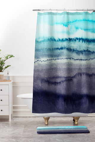 Monika Strigel WITHIN THE TIDES WINTER SKIES Shower Curtain And Mat