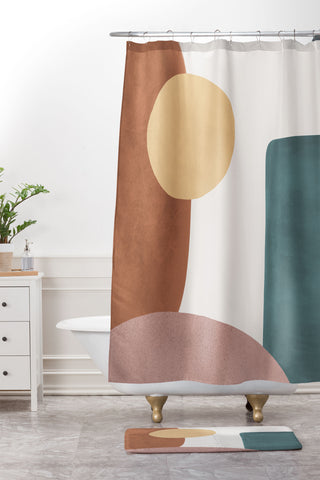 MoonlightPrint Abstract Earth 11 Painted Shower Curtain And Mat