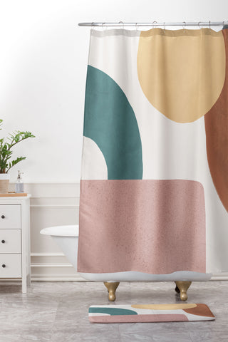 MoonlightPrint Abstract Earth 12 Painted Shower Curtain And Mat