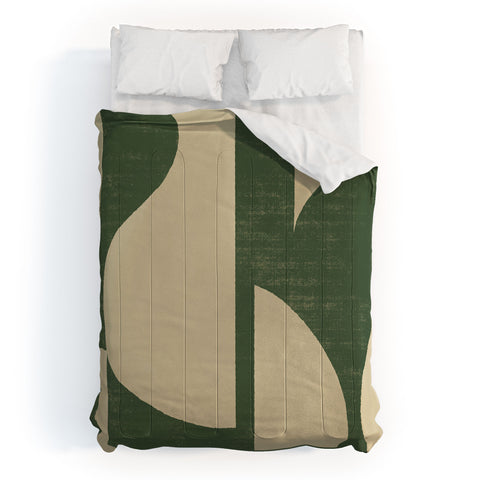 MoonlightPrint Abstract vase collage green Comforter