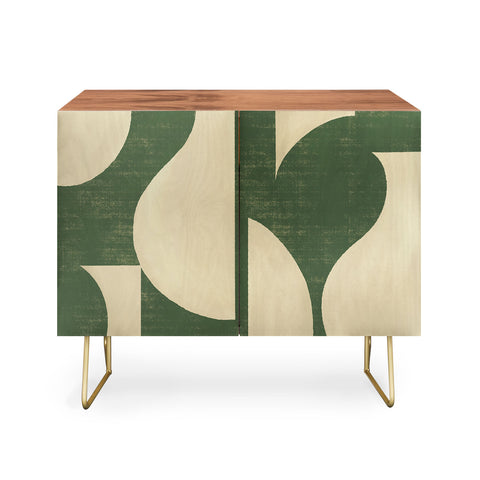 MoonlightPrint Abstract vase collage green Credenza