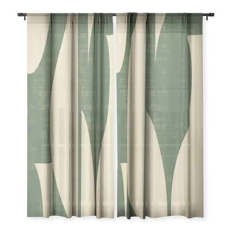 MoonlightPrint Abstract vase collage green Sheer Non Repeat