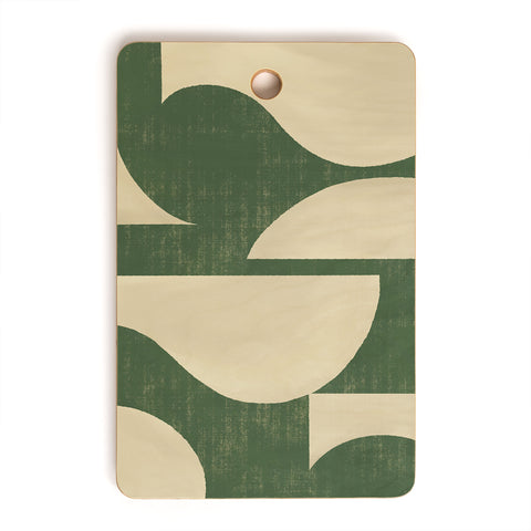 MoonlightPrint Abstract vase collage green Cutting Board Rectangle