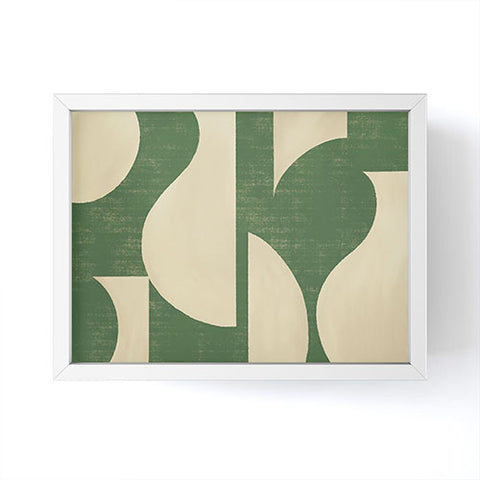 MoonlightPrint Abstract vase collage green Framed Mini Art Print