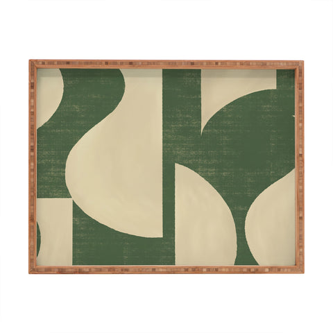 MoonlightPrint Abstract vase collage green Rectangular Tray