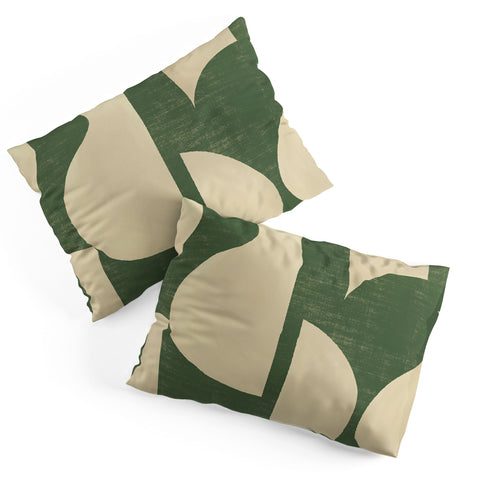 MoonlightPrint Abstract vase collage green Pillow Shams