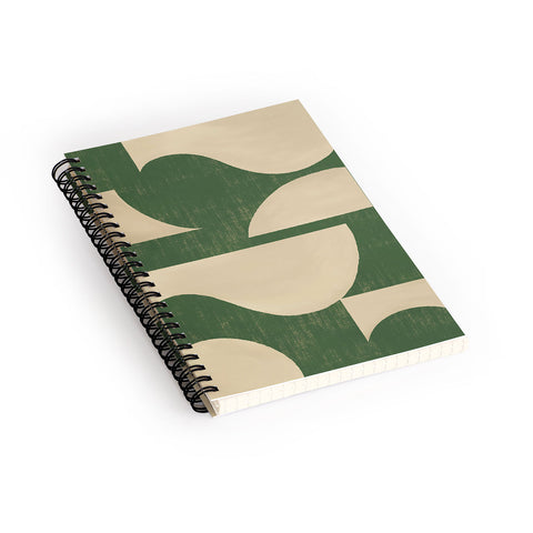 MoonlightPrint Abstract vase collage green Spiral Notebook