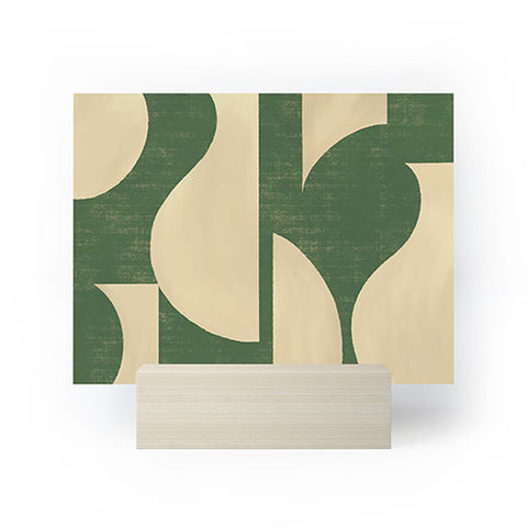 MoonlightPrint Abstract vase collage green Mini Art Print