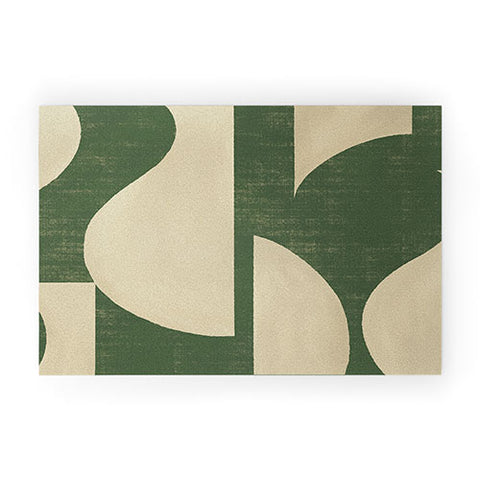 MoonlightPrint Abstract vase collage green Welcome Mat