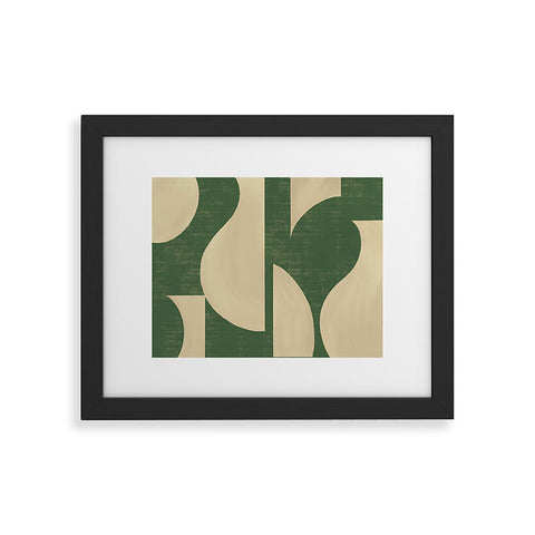 MoonlightPrint Abstract vase collage green Framed Art Print