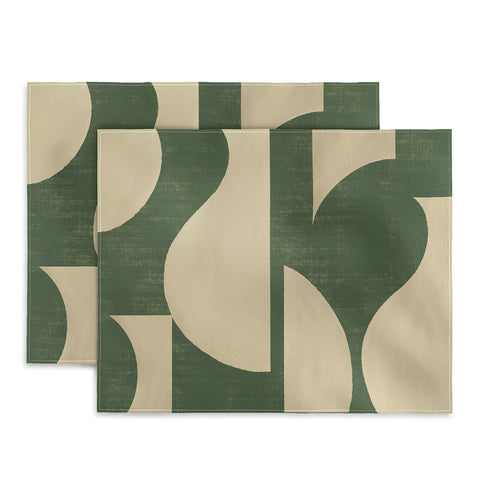 MoonlightPrint Abstract vase collage green Placemat