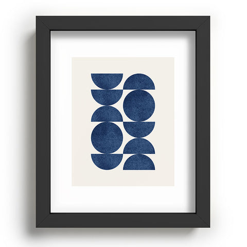 MoonlightPrint Blue navy retro scandinavian mid century Recessed Framing Rectangle
